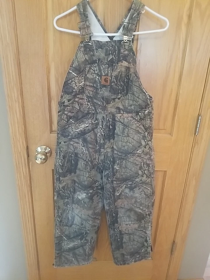 Carhartt Camo Overalls Bibs Double Knee Youth 10 Realtree Xtra Rn# 13706 - Image 1 of 4