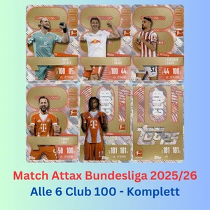 Topps Match Attax 25/26 Bundesliga 2025/2026 - Alle 6 Club 100/101 -Komplett Set - Bild 1 von 1