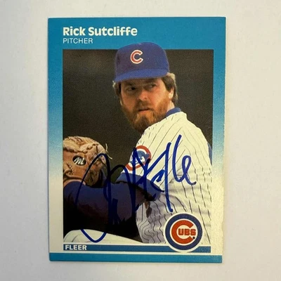 Tarjeta de béisbol autografiada/firmada Rick Sutcliffe 87 Fleer #576 Cubs MLB JSA 8527 Foto 1 de 2