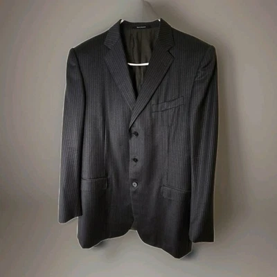 Ermenegildo Zegna Trofeo Negro Rayas Blazer Traje Chaqueta Abrigo Deportivo Lana 46L  Foto 1 de 4