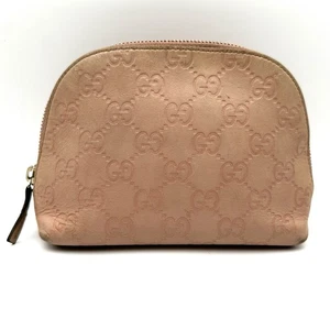 GUCCI Ssima GG Logo Leder Kosmetiktasche Tasche Pink 141810 213317 mit Box - Bild 1 von 15