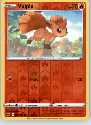 Vulpix - SWSH01: Sword & Shield Base Set - 022/202 - Reverse Holo LP - Image 1 of 2