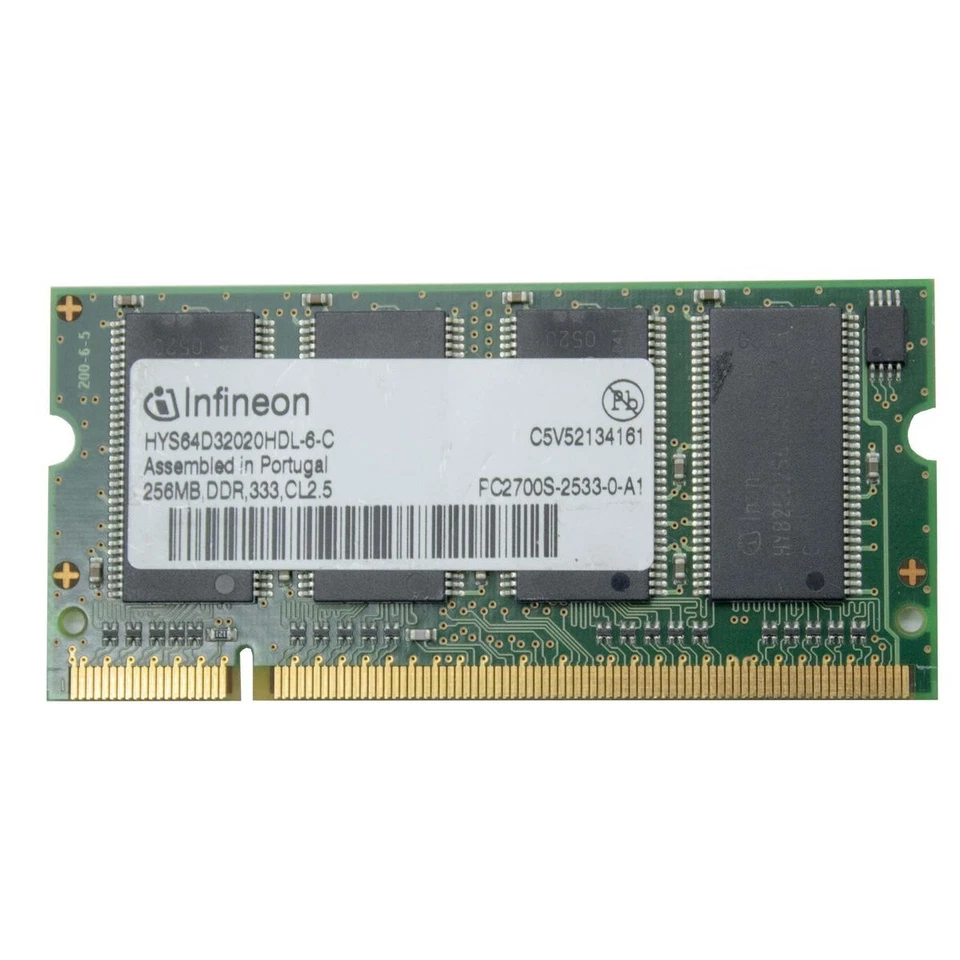 INFINEON Hys64d32020hdl-6-c Ddr1 256mb 333mhz DDR Ddr1 Sodimm Table Module RAM _ - Image 1 of 1