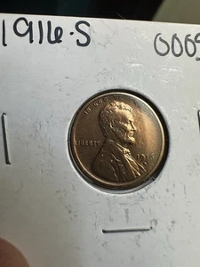 1916-S Lincoln Wheat Penny Cent - Gem BU Great Color Semi Key Rare - Bild 1 von 7