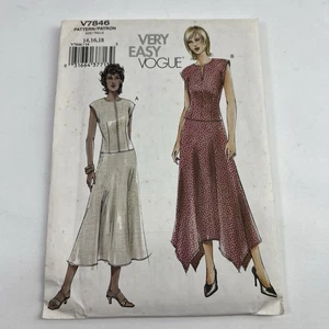 Vogue Sewing Pattern V7846 Vintage Y2K Dress Size  14,16,18 Very Easy Uncut - Picture 1 of 8