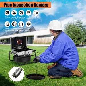 512HZ Pipe Sewer Inspection Video Cam Auto Self Leveling 23MM DVR HD - Picture 1 of 18