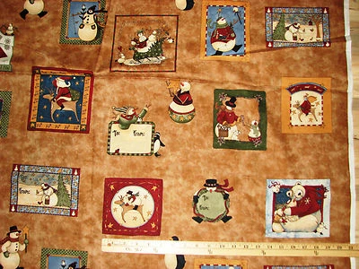 Etiquetas de tela de Navidad muñeco de nieve muñeco de nieve Dashing thru the Snow 23" Foto 1 de 3