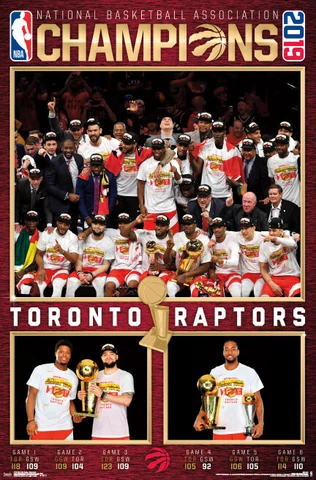 Toronto Raptors NBA CHAMPIONS 2019 COURT CELEBRATION Commemorative 22x34 POSTER Cover
