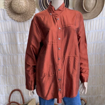 FLAX锈色真丝罩衫 — 第 1/4 张图片