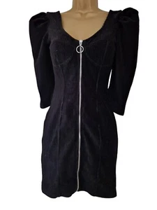 Bershka schwarz Kordel Bodycon Kleid - X Small - Bild 1 von 3