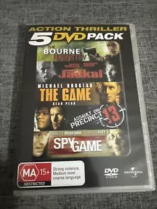 Action Thriller 5 Pack Dvd 2002 Bourne Identity Game Spy Game Assault On Precinc - Bild 1 von 2