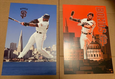 2 SF GIANTS BARRY BONDS POSTERS SGA IN GOOD CONDITION NEW Cover
