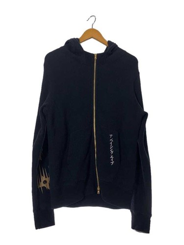 A BATHING APE (BAPE) Felpa con cappuccio APE DA BAGNO NINJA ZIP cotone nera M usata