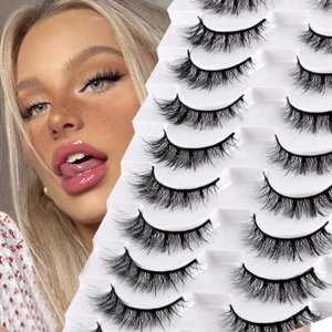 10 Paar Weiche 3D-Nerzwimpern Lange Gekreuzte Falsche Wimpern Natürliches / - Bild 1 von 29
