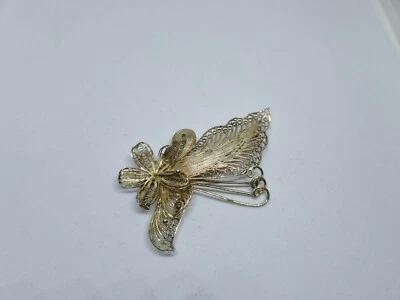 Spilla in filigrana d'argento color oro - Immagine 1 di 2