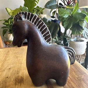 Stig Lindberg Medium Brown Horse Figure Ceramic Sculpture 1950's Gustavsberg - Picture 1 of 11