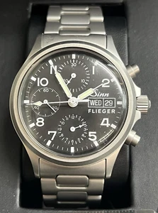 Sinn 356 Flieger H Band Armband Mechanisch Chronograph Uhr - Bild 1 von 13