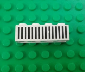 Lego White and Black Stripe 1x 4 Stud Brick Panel Space Block x 1 piece  - Picture 1 of 2