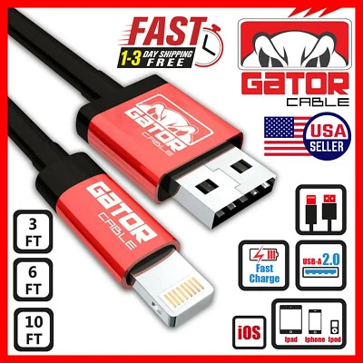 USB-A Charger Cable Fast Charge For iPhone SE X XR XS 11 12 13 14 Pro Max Plus - Image 1 of 4