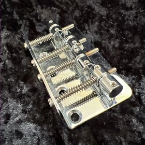 Genuine Fender P-BASS BRIDGE 4-Section Chrome Assembly Squier Affinity Precision - Picture 1 of 5