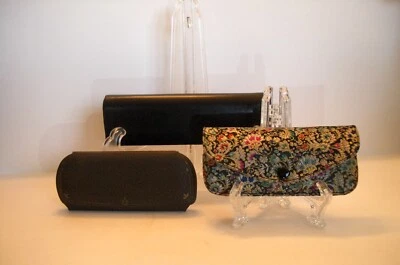 3 Vtg Hard Glass Cases 1 Set Glasses A.E. Kaiser Green Bay WI B.M. O'Hanlon TURA - Image 1 of 4