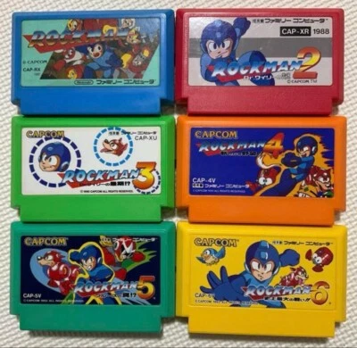 Nintendo Famicom Mega Man Rockman  1 2 3 4 5 6 set Megaman Japan FC NES Capcom - Image 1 of 4