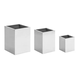 Pflanzkübel Blumentopf Set Übertöpfe Terrasse Bistro 3er-Set Edelstahl - Bild 1 von 1