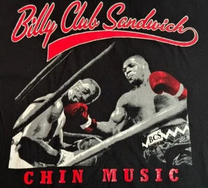 BILLY CLUB SANDWICH “Chin Music” T Shirt Size XL Men’s Black Boxing Shirt Y2K - Picture 1 of 4