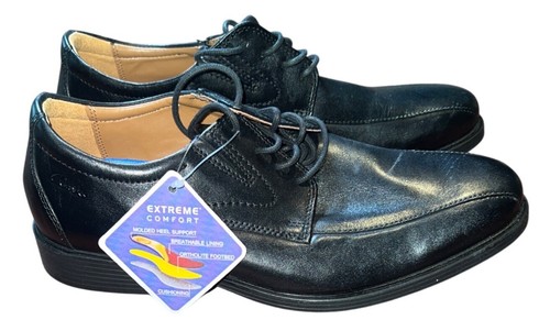 Scarpe eleganti Clarks nere in pelle Whiddon Pace Oxford taglia 8 suola extra comfort