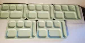 5 Carlyware Heavy Duty Melamine N7868 School Cafeteria Lunch Divided Tray Green - Picture 1 of 5