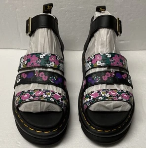 DR. MARTENS WOMEN'S BLAIRE SANDAL - BLACK HYDRO VINTAGE FLORAL PRINT - SIZE 7 - Picture 1 of 14