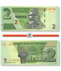 Zimbabwe 2 Dollars 2019 Unc Pn 101a 