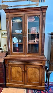 Antique Solid Mahogany Bookcase 19th Century - Picture 1 of 15