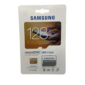 Samsung 128GB EVO Class 10 Micro SDXC Card w/ Adapter (48MB/s) - MB-MP128DA - Photo 1 sur 8