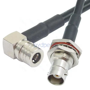 QMA Male Right Angle to BNC Female Bulkhead Waterpoof RG58 RF Kable 50ohms Lot - Picture 1 of 8