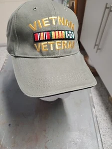 Vietnam Veteran Ballcap Baseball Hat light green adjustable green - Picture 1 of 10