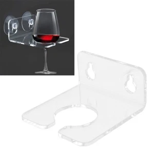 Portable Bathtub Wine Glass Holder Strong Suction Cup Clear Acrylic Bath Bracket - Picture 1 of 14