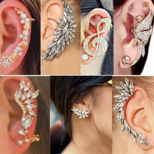 Fashion Women Lady Clip Ear Cuff Stud Punk Wrap Cartilage Earring Jewelry Gift - Picture 1 of 18