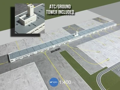 Jetset Modelos 1:400 XXL (50x4 pulgadas) Terminal con Rampa/ATC Torre C/W Gemini Jets Foto 1 de 4
