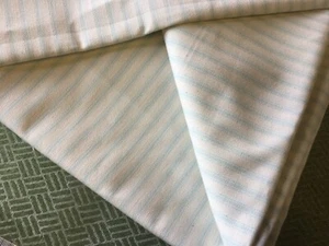 Ian Mankin fabric remnant 140 cm  x137 cm Ticking stripe Duck egg  100%. Cotton - Picture 1 of 2