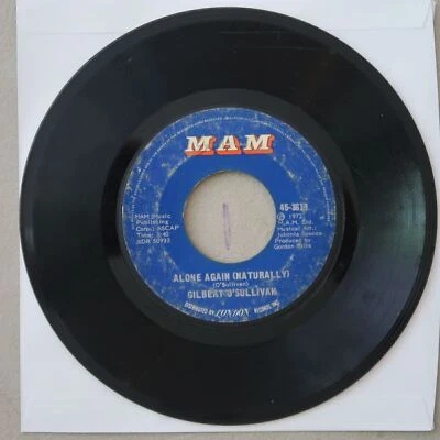 GILBERT O'SULLIVAN SAVE IT/ALONE AGAIN VINYL 45 MAM 15-157 - Image 1 of 2