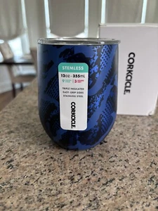 Corkcicle Stemless - 12 oz - Blue with Lid, Non-slip Bottom - Picture 1 of 3