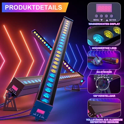RGB 24*8W LED Bühnenbeleuchtung Wall Washer Bar Wasserdicht DMX Party IN/Outdoor - Bild 1 von 4