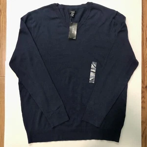ALFANI Neo Navy Blue V-Neck Knit Pullover Sweater NEW Extra Large XL - Picture 1 of 2
