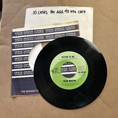 Dean Martin Volare/Return To Me Star Line Capitol Records 45 - Image 1 of 3