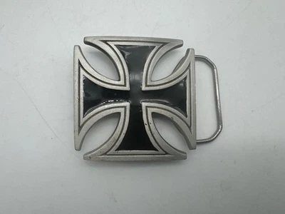 Great American Pewter 2000 Black Iron Cross Chopper Motorcycle Belt Buckle - Image 1 of 4