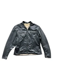 Giacca pelle Harley Davidson Cafe Racer vintage anni 60 moto nera media - Foto 1 di 10