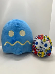 Pacman Pac-Man plush toy bundle blue 29cm multicolour 17cm collectable Bandai - Bild 1 von 14