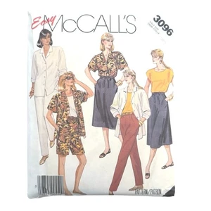 McCall’s Sewing Pattern 3096 Women’s Size 20 1/2 Shirt Skirt Pants Shorts Uncut - Picture 1 of 3