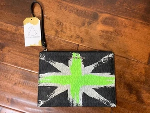 Cartera sin asas Michael Kors negra verde con logotipo firma de Londres X-grande - Imagen 1 de 4